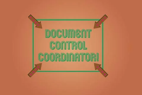 Handwriting text writing Document Control Coordinator. Concept meaning Stock Illustration