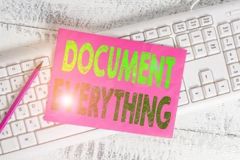 Handwriting text writing Document Everything. Concept meaning computer file that Foto stock