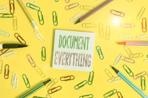 Handwriting text writing Document Everything. Concept meaning computer file that Foto stock