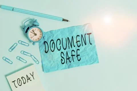 Handwriting text writing Document Safe. Concept meaning keep your important 스톡 사진