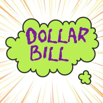 Handwriting text writing Dollar Bill. Concept meaning a piece of paper money 스톡 일러스트