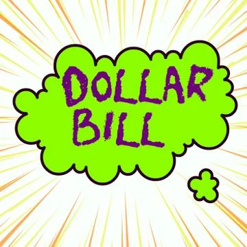 Handwriting text writing Dollar Bill. Concept meaning a piece of paper money 스톡 일러스트