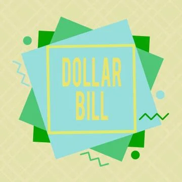 Handwriting text writing Dollar Bill. Concept meaning a piece of paper money 스톡 일러스트