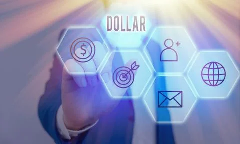Handwriting text writing Dollar. Concept meaning a piece of paper money worth 스톡 사진