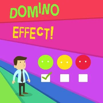 Handwriting text writing Domino Effect. Concept meaning Chain reaction that Illustrazione stock