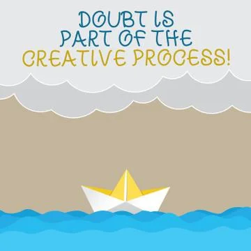 Handwriting text writing Doubt Is Part Of The Creative Process. Concept meaning Stock Illustration