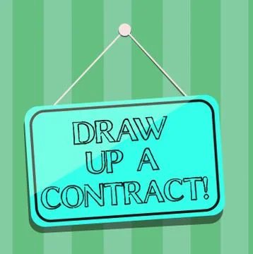 Handwriting text writing Draw Up A Contract. Concept meaning Write a business Illustrazione stock