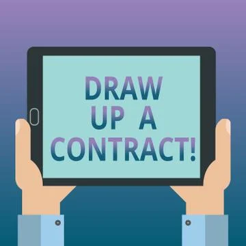 Handwriting text writing Draw Up A Contract. Concept meaning Write a business Illustrazione stock