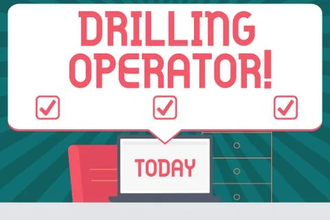 Handwriting text writing Drilling Operator. Concept meaning someone that do the Illustrazione stock