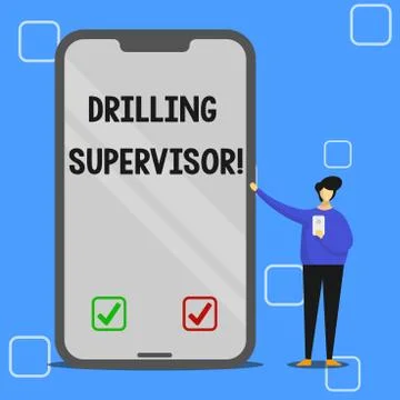 Handwriting text writing Drilling Supervisor. Concept meaning in charge of Illustrazione stock