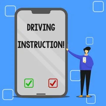 Handwriting text writing Driving Instruction. Concept meaning detailed Stock Illustration