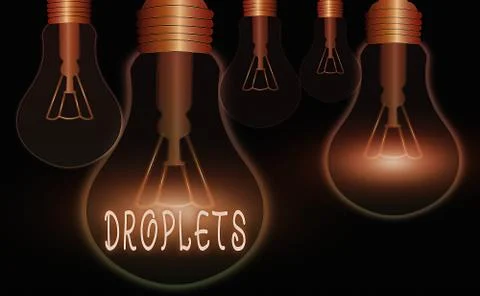 Handwriting text writing Droplets. Concept meaning very small drop of a liquid Stock Illustration