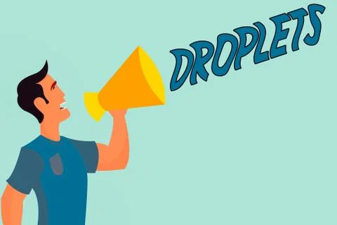 Handwriting text writing Droplets. Concept meaning very small drop of a liquid Stock Illustration