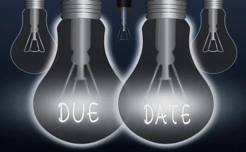 Handwriting text writing Due Date. Concept meaning the day or date by which Stock Illustration