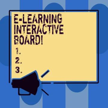 Handwriting text writing E Learning Interactive Board. Concept meaning Stock Illustration