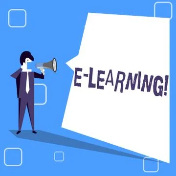 Handwriting text writing E Learning. Concept meaning Education by the internet Stockillustratie