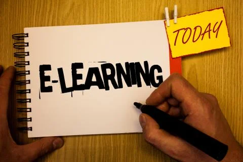 Handwriting text writing E-Learning. Concept meaning Education by the interne 写真素材