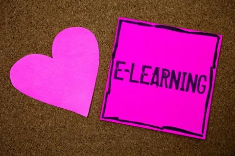 Handwriting text writing E-Learning. Concept meaning Education by the interne Fotos de archivo