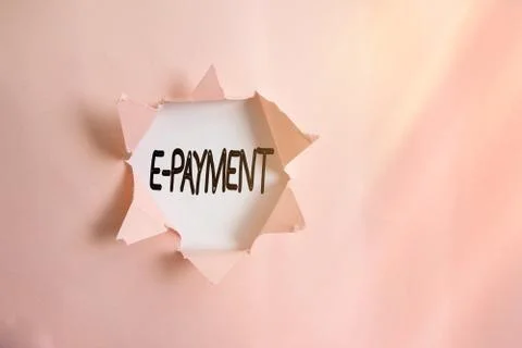 Handwriting text writing E payment. Concept meaning simply defined as online Stock Photos