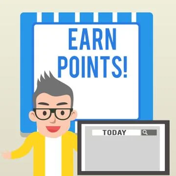 Handwriting text writing Earn Points. Concept meaning collecting big scores in Stock Illustration