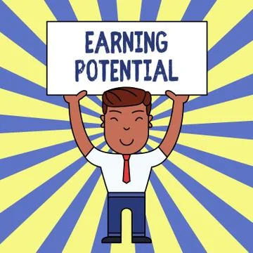 Handwriting text writing Earning Potential. Concept meaning Top salary for a Stock Illustration
