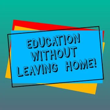 Handwriting text writing Education Without Leaving Home. Concept meaning Illustrazione stock