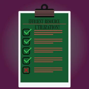 Handwriting text writing Efficient Resource Utilization. Concept meaning 스톡 일러스트