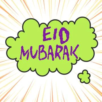 Handwriting text writing Eid Mubarak. Concept meaning traditional Muslim イラスト素材