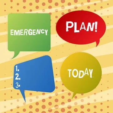Handwriting text writing Emergency Plan. Concept meaning actions developed to Illustrazione stock