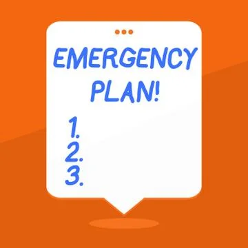 Handwriting text writing Emergency Plan. Concept meaning course of action Stock Illustration
