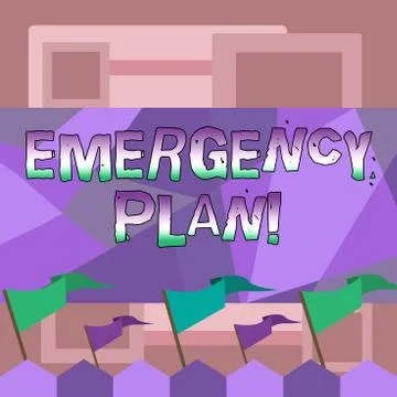 Handwriting text writing Emergency Plan. Concept meaning course of action Illustrazione stock