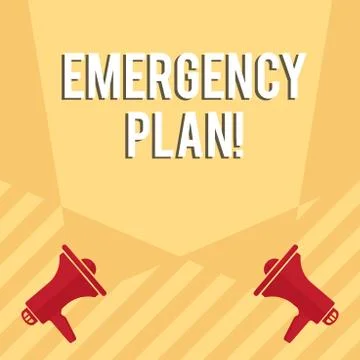 Handwriting text writing Emergency Plan. Concept meaning actions developed to Stock Illustration