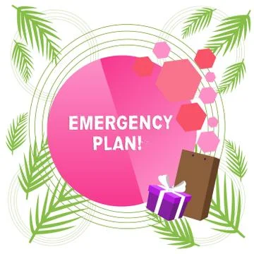 Handwriting text writing Emergency Plan. Concept meaning actions developed to Stock Illustration
