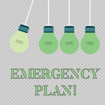 Handwriting text writing Emergency Plan. Concept meaning actions developed to Stock Illustration