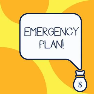 Handwriting text writing Emergency Plan. Concept meaning actions developed to Stock Illustration