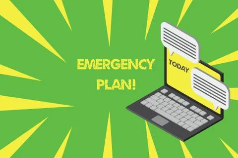 Handwriting text writing Emergency Plan. Concept meaning actions developed to Illustrazione stock