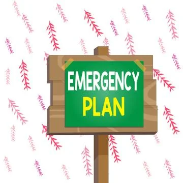 Handwriting text writing Emergency Plan. Concept meaning procedures for handling Ilustración de archivo