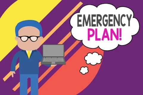 Handwriting text writing Emergency Plan. Concept meaning actions developed to 스톡 일러스트