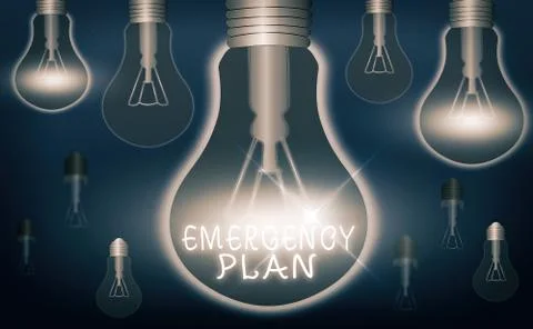 Handwriting text writing Emergency Plan. Concept meaning procedures for handling Illustration