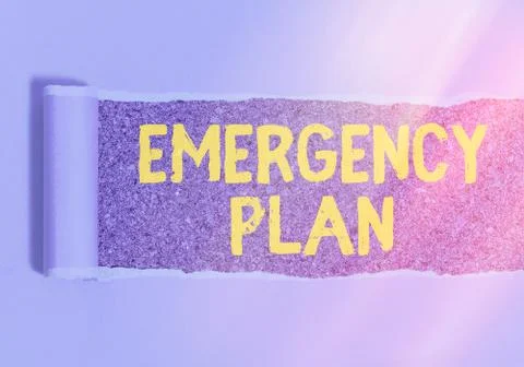 Handwriting text writing Emergency Plan. Concept meaning procedures for handling Photos
