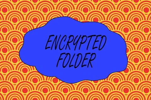 Handwriting text writing Encrypted Folder. Concept meaning protect confidential Stock Illustration