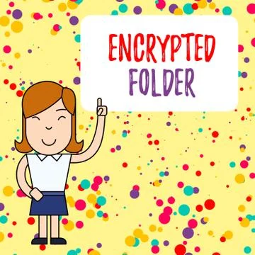 Handwriting text writing Encrypted Folder. Concept meaning protect confidential Stock Illustration