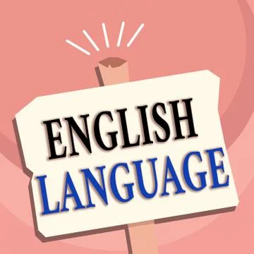 Handwriting text writing English Language. Concept meaning third spoken native Stock Illustration