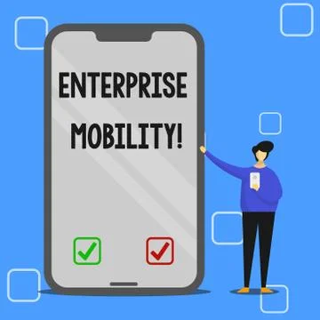 Handwriting text writing Enterprise Mobility. Concept meaning Employees do jobs Illustrazione stock