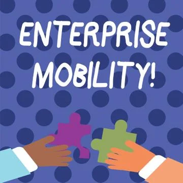 Handwriting text writing Enterprise Mobility. Concept meaning Employees do jobs Illustrazione stock