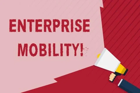 Handwriting text writing Enterprise Mobility. Concept meaning Employees do jobs Illustrazione stock