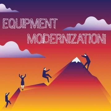 Handwriting text writing Equipment Modernization. Concept meaning changing pr Stock Illustration