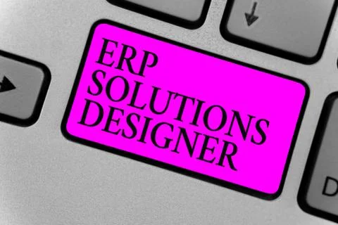 Handwriting text writing Erp Solutions Designer. Concept meaning elegant opti 스톡 일러스트