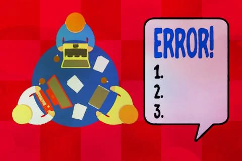 Handwriting text writing Error. Concept meaning state or condition of being Stock-Illustration