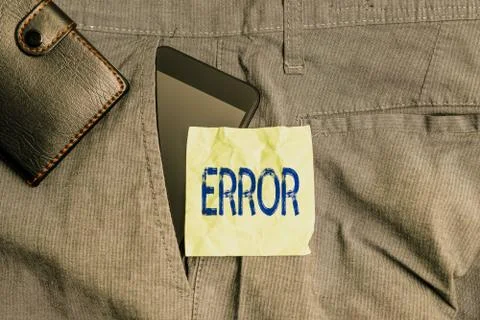 Handwriting text writing Error. Concept meaning state or condition of being 스톡 사진